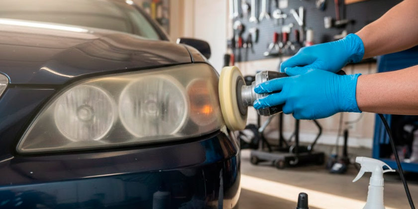 Fényszóró polírozás